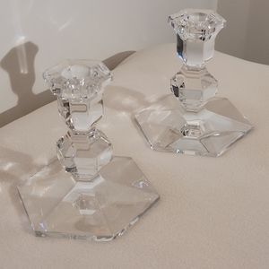 Val St. Lambert crystal candlesticks (pair)